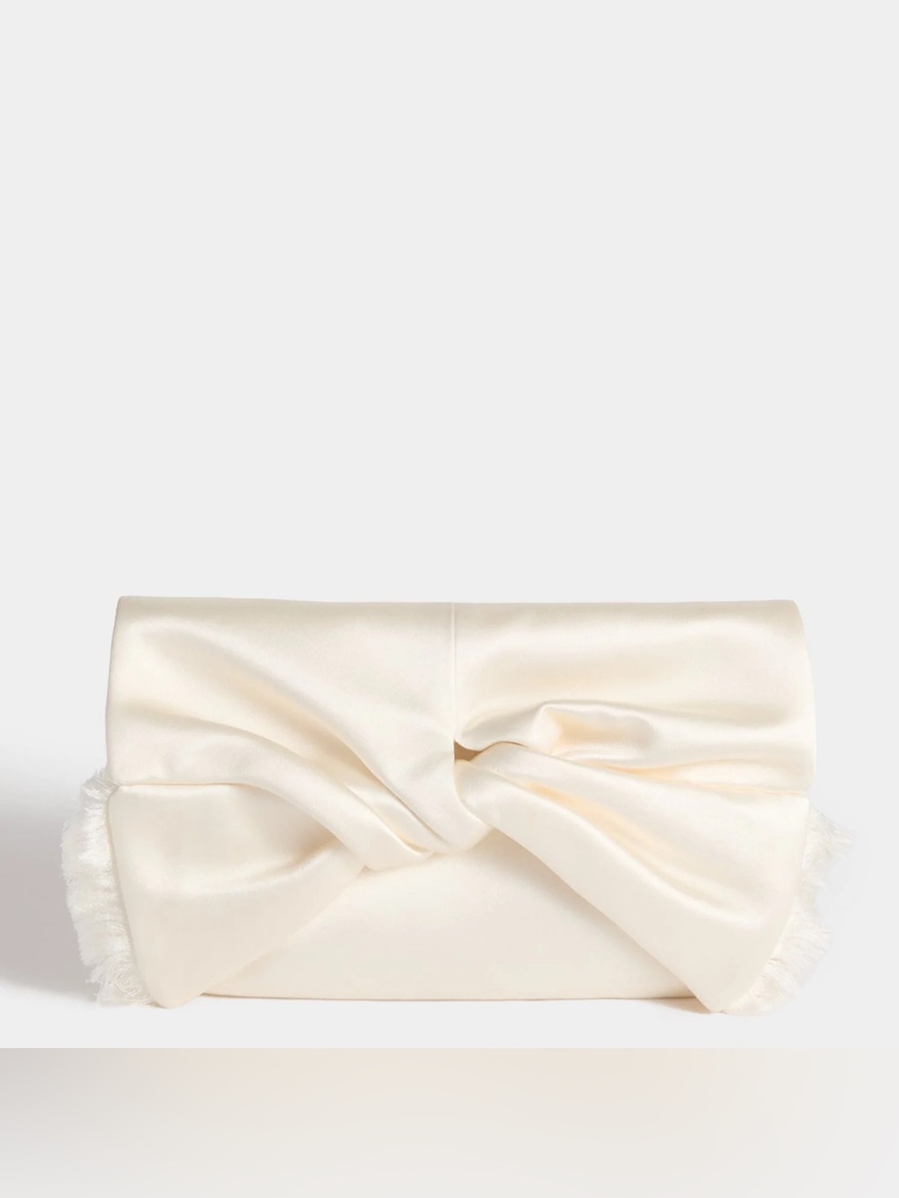 Anya Hindmarch Bow Clutch in Ivory Satin - Picture 2 of 8
